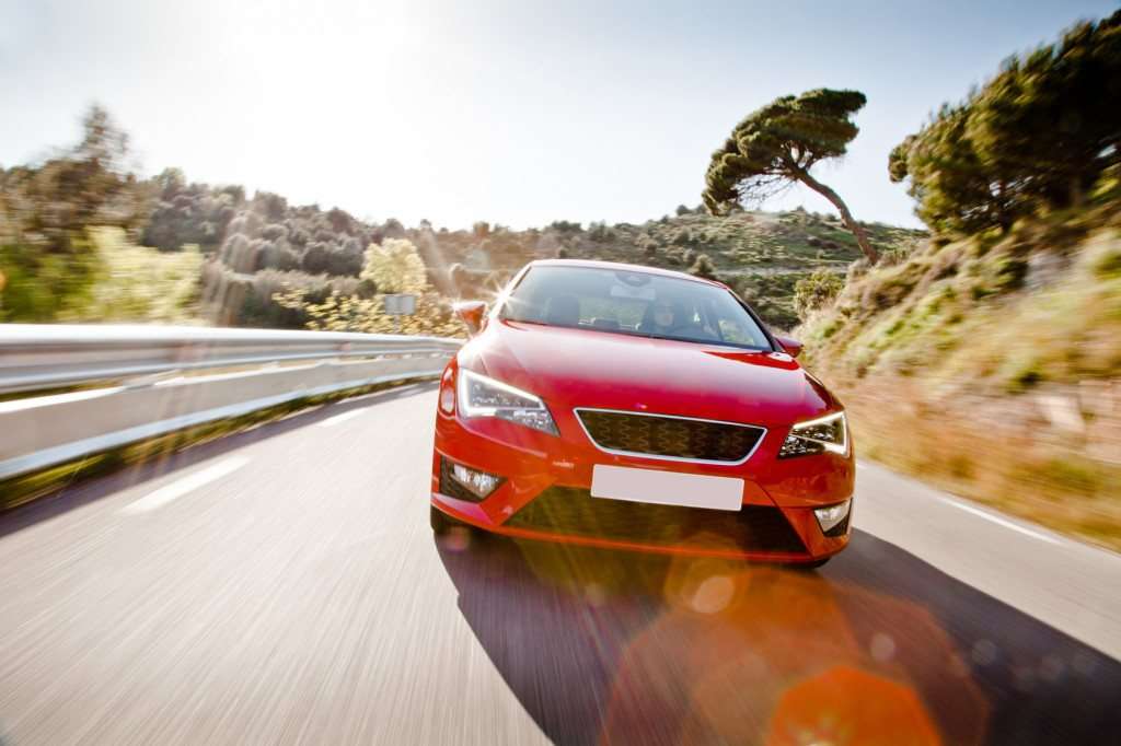 Car on a road full of dangerous bends