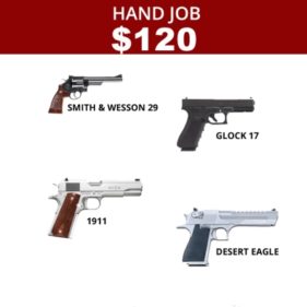 The Hand Job - 4 Handgun Shooting Package $120